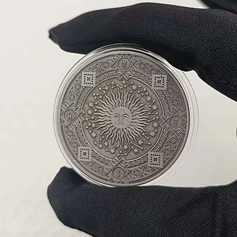 12 Zodiac Signs Colorful Coin with Capsule 40MM Wide