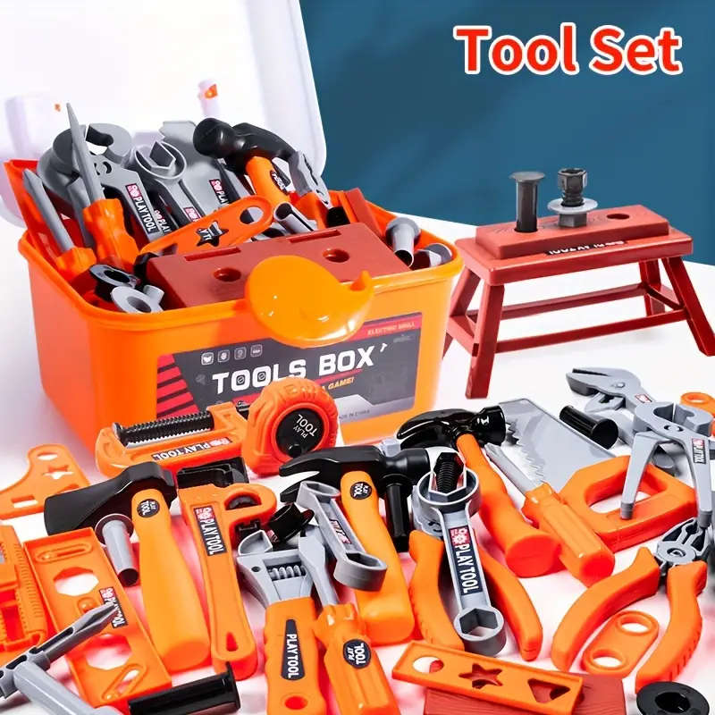 51pcs Youngsters's Simulation Home Play Tool Box Puzzle Toy Combination Boy Simulation