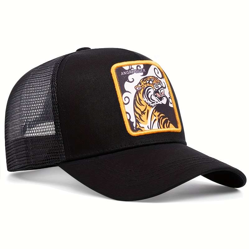 Stylish Cartoon Embroidered Baseball Cap with Sun Protection Mesh
