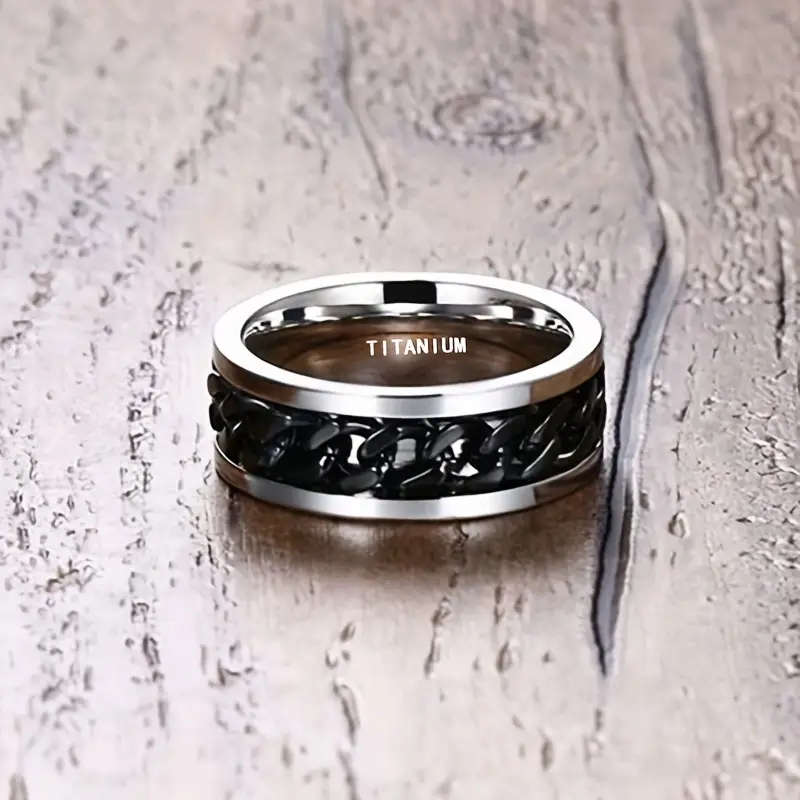 Men's Sleek Titanium Steel Ring SIZE 10