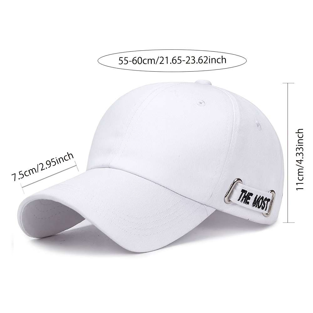 Unisex Fashion Embroidered Letter Solid Color Baseball Cap Lightweight Polyester Adjustab