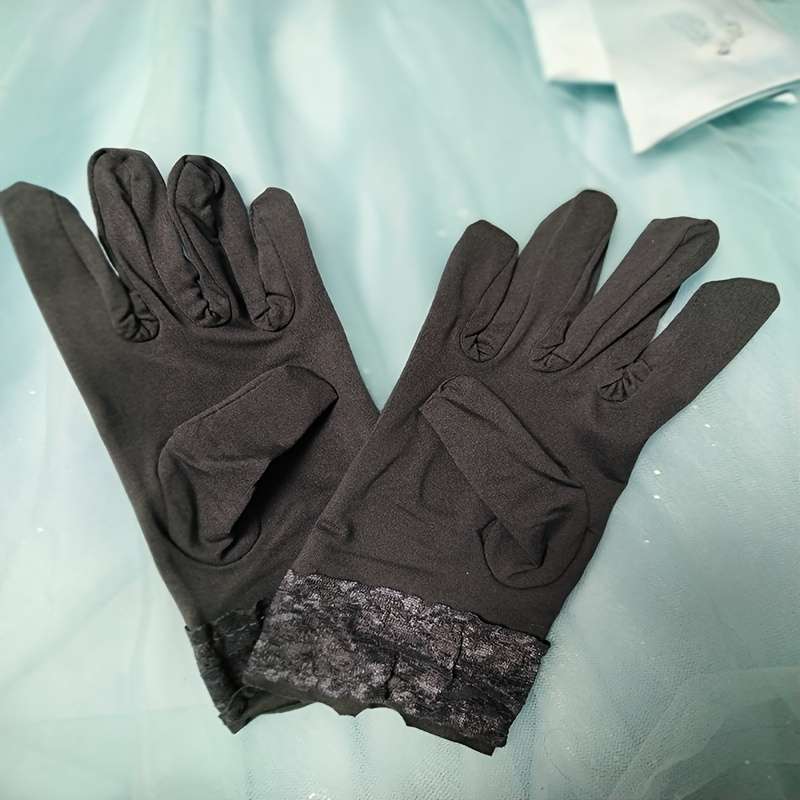 1 Pair Black Warm Gloves