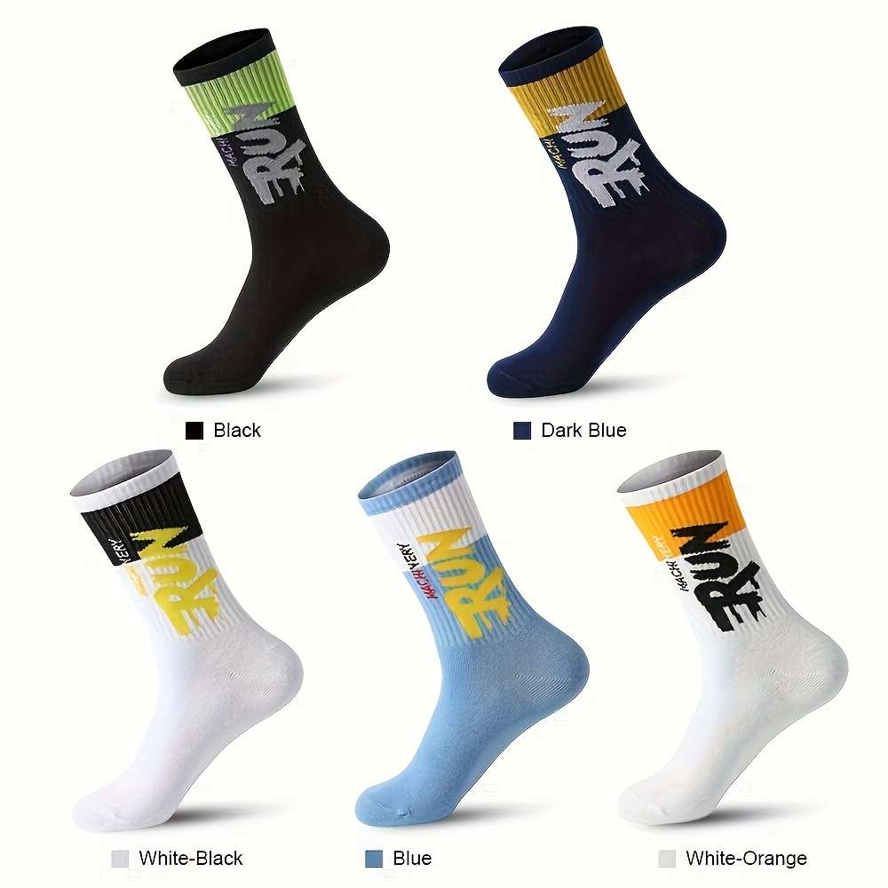 5 Pairs Mix And Match Asian One Size High Elastic Socks