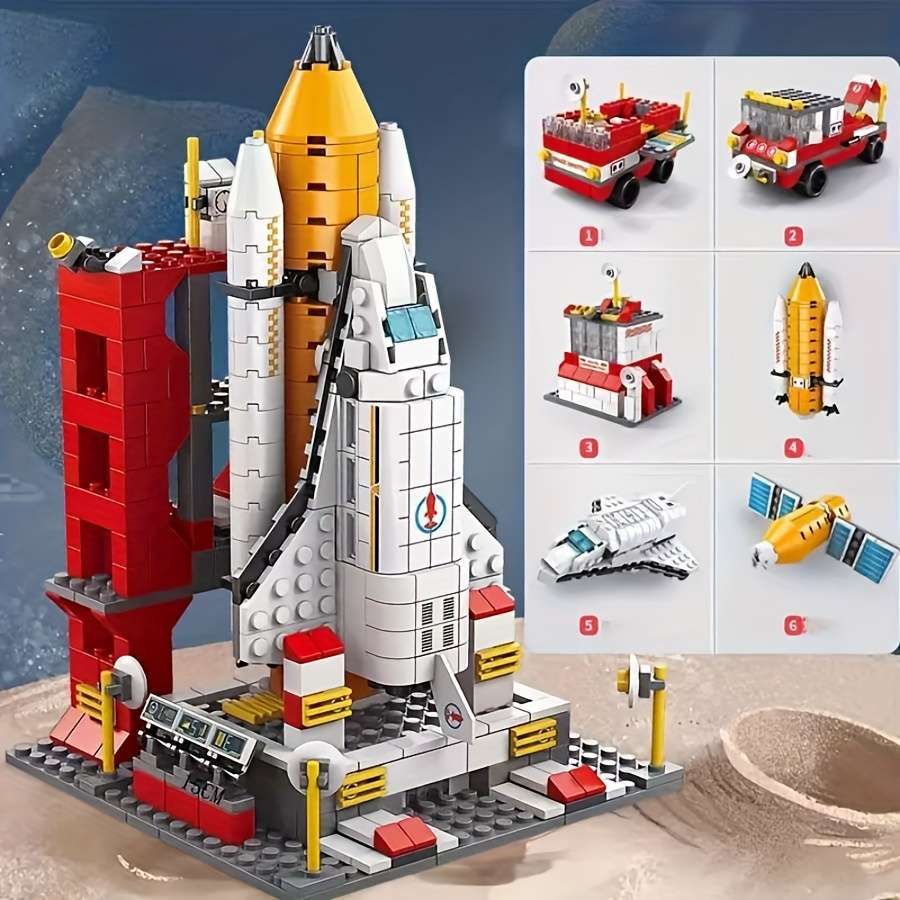 1000pcs Large Particle Spacecraft Building Block Toys Spacecraft Rocket Launch Cente