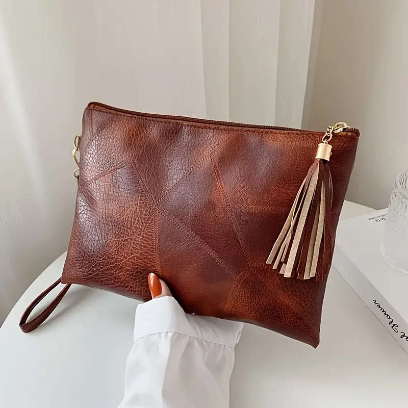 Vintage Design Handbag, Fashionable Handbag, Women's Vegan Leather Wrist strap