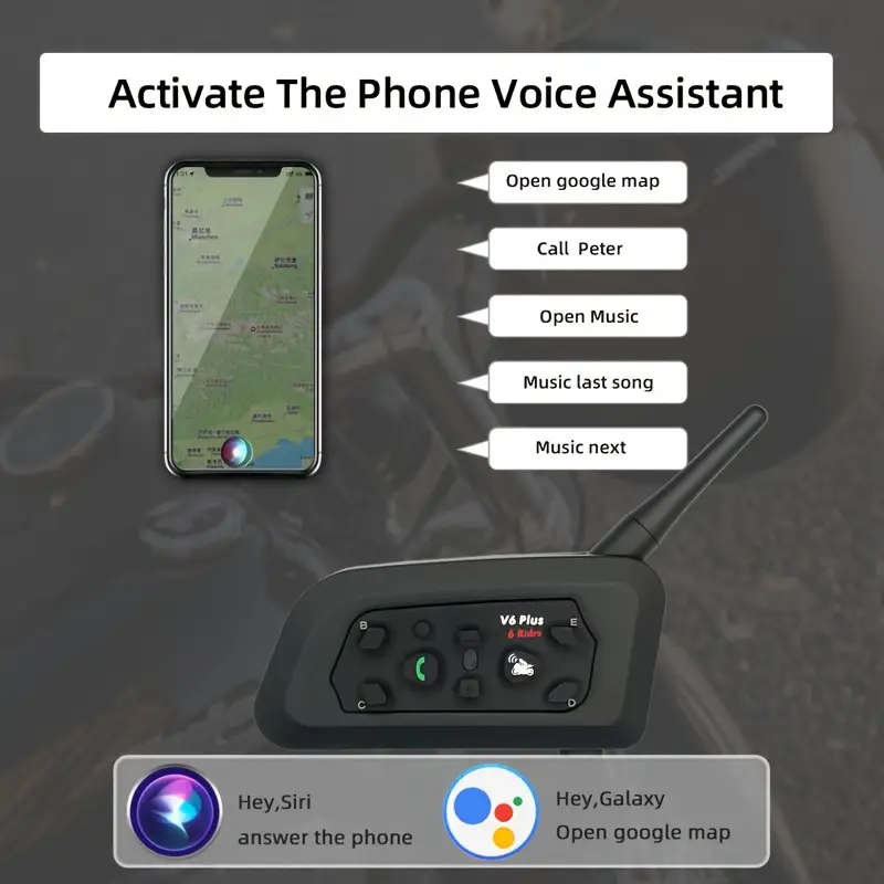 V6 Plus Motorcycle Helmet Bluetooth Headset Helmet Intercom System