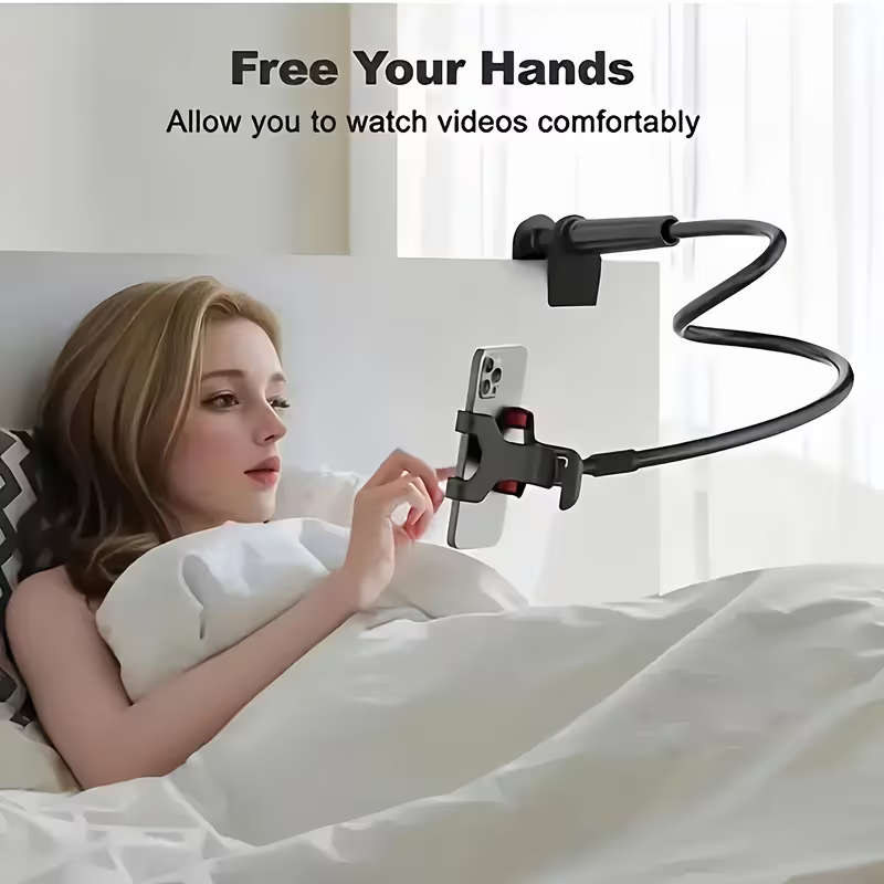 Flexible Gooseneck Phone Holder Wall Mounted Cell Phone Stand with 360 Degree Rotation