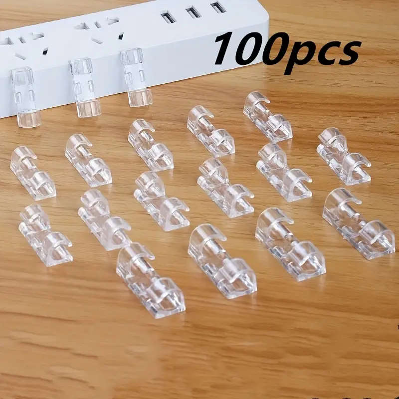 100 Self-Adhesive Wire Clips