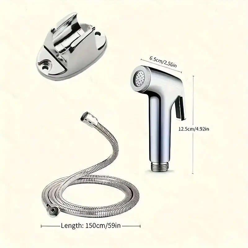 Handheld Bidet Sprayer Set with Flexible Hose and Wall Mount Holder