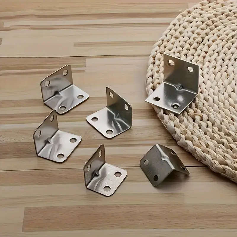 50pcs Stainless Steel Right Angle Brackets 90 Degree L-Shaped Support Metal Joint Corner Braces For
