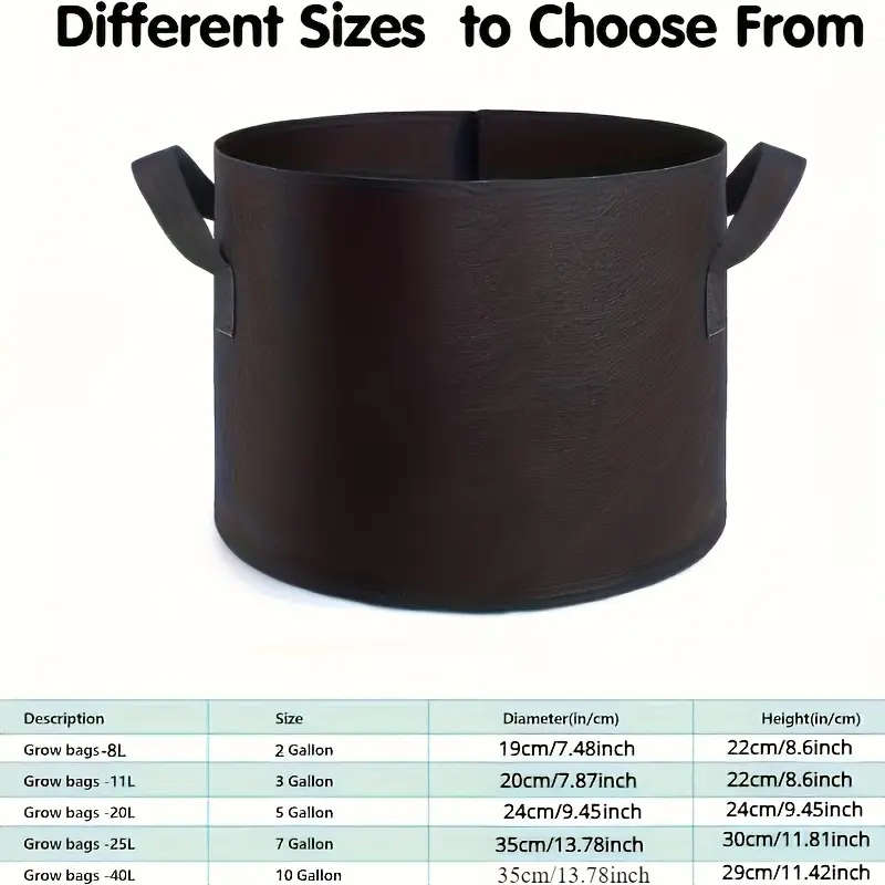 10-pack Classic Fabric Planting Bags 18.93L