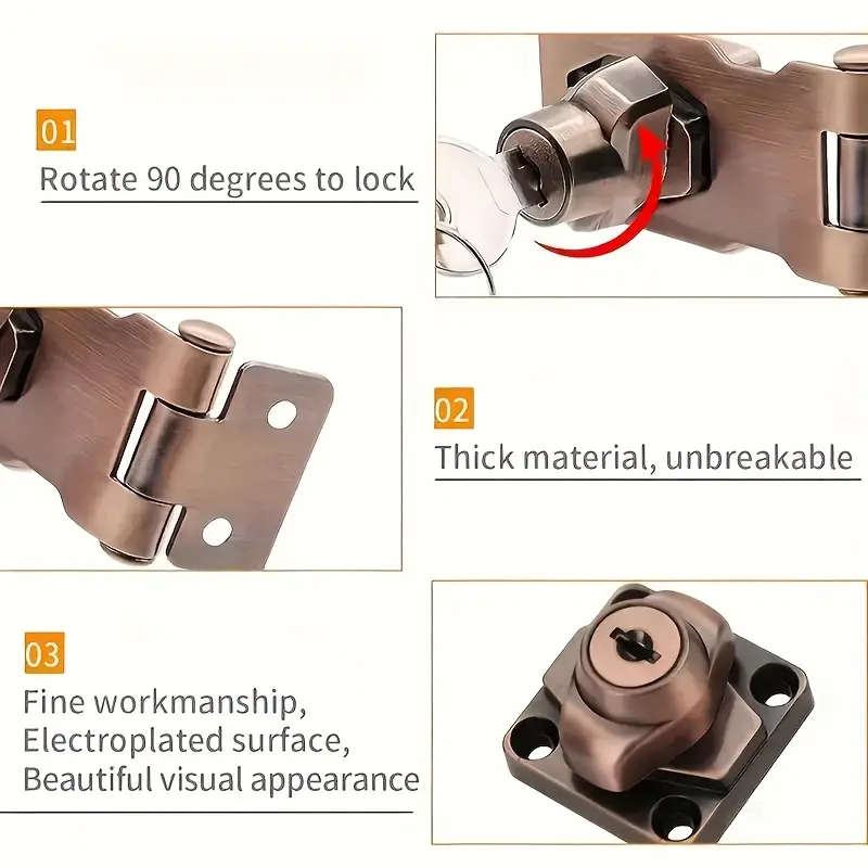 1 Metal Security Lock With Anti-Theft Cylinder