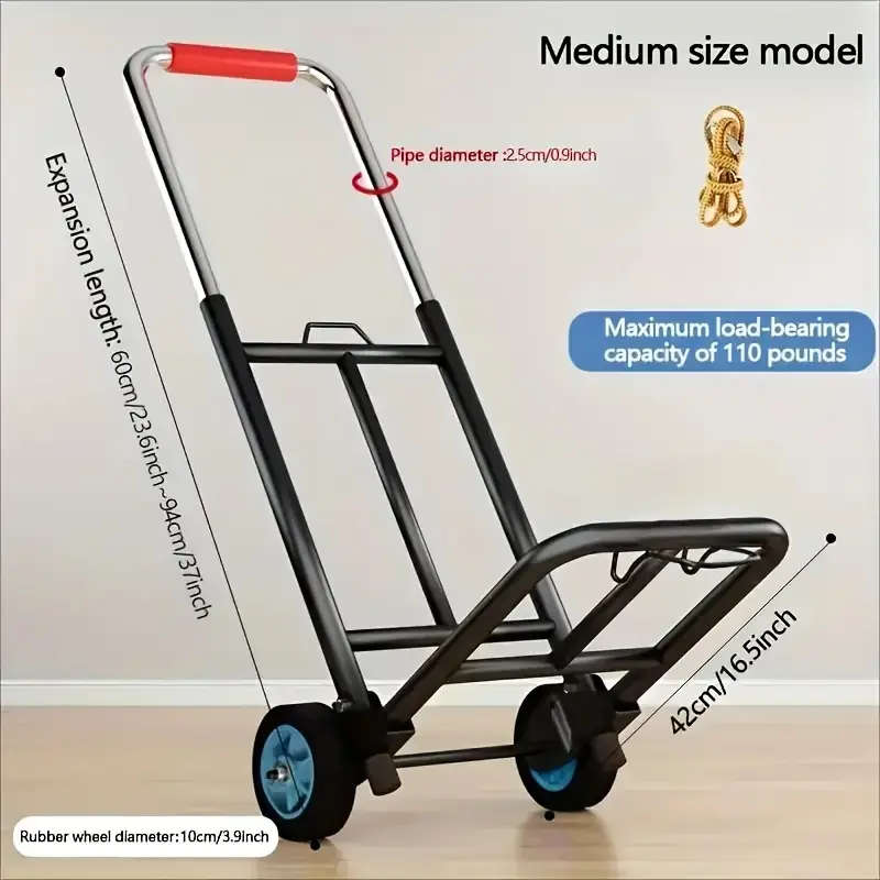 Height-Adjustable Folding Trolley
