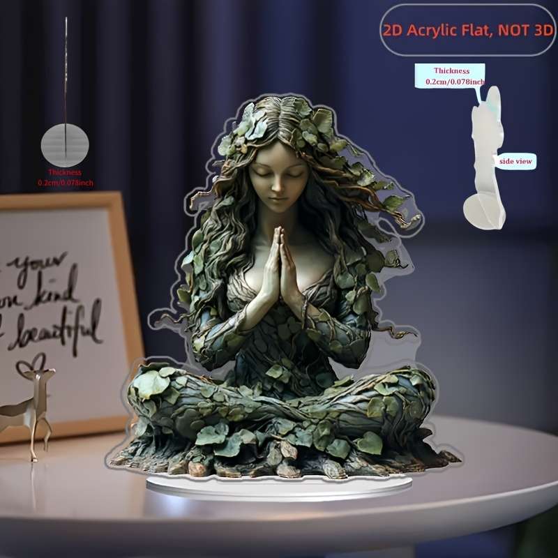 1pc 2D Flat   Boho Style  Acrylic Goddess Figurine Multipurpose Tabletop Bohemian Life Goddess