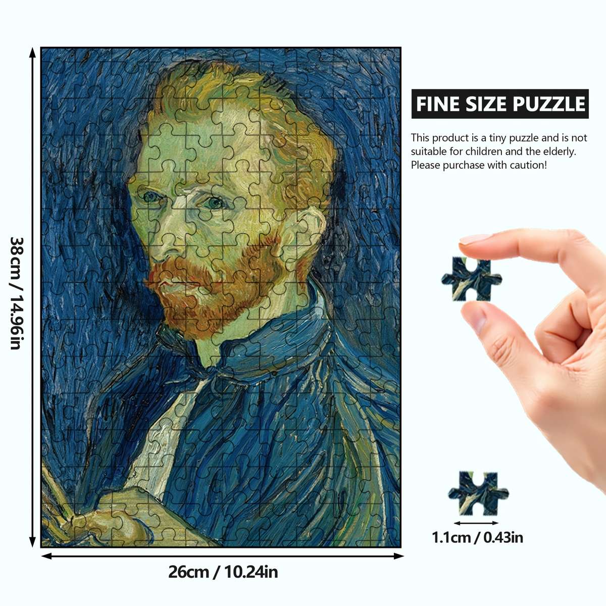 1000pcs Van Gogh Self-Portrait Art Jigsaw Puzzle for Adults 38.0cm x 26.01cm Diffi