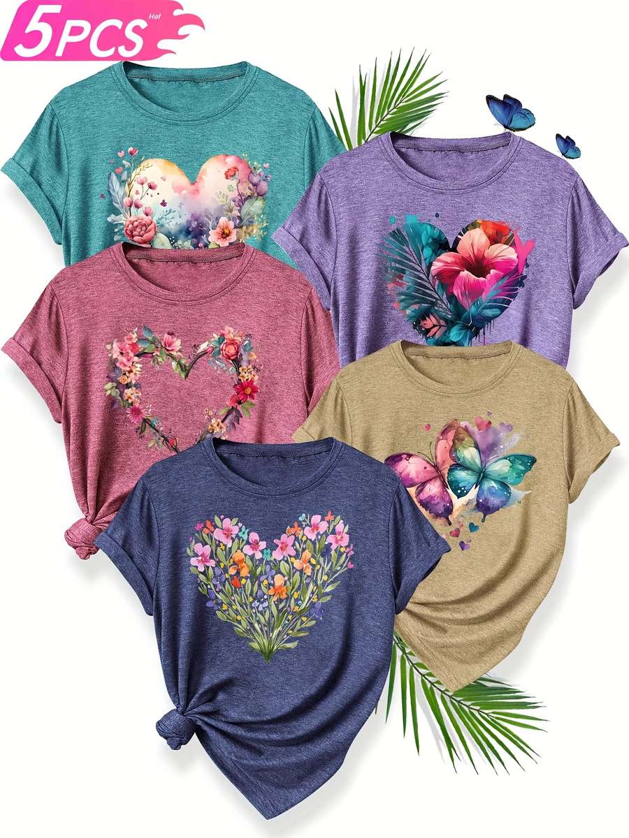 Womens T Shirt Color Peacock Blue Purple Brick Red Khaki Sizes