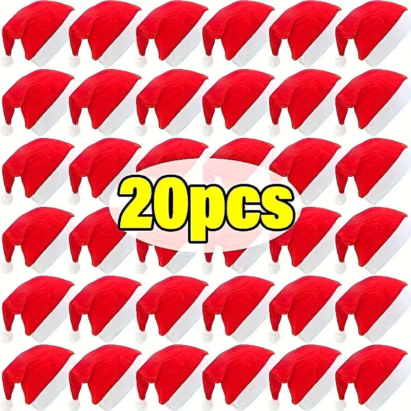 20 Christmas Hats Set 28cm