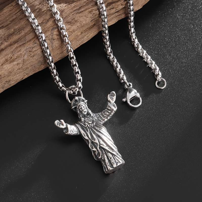 1 Piece Silvery Jesus Theme Pendant
