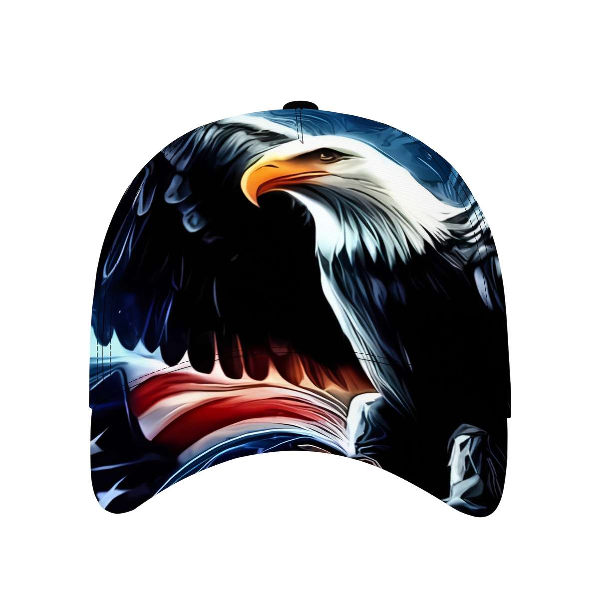 1pc Eagle Head and American Flag Graffiti Hip Hop Fashion Baseball Cap Unique Street Style De