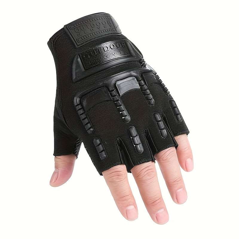 1 Pair Black Outdoor Sports Gloves