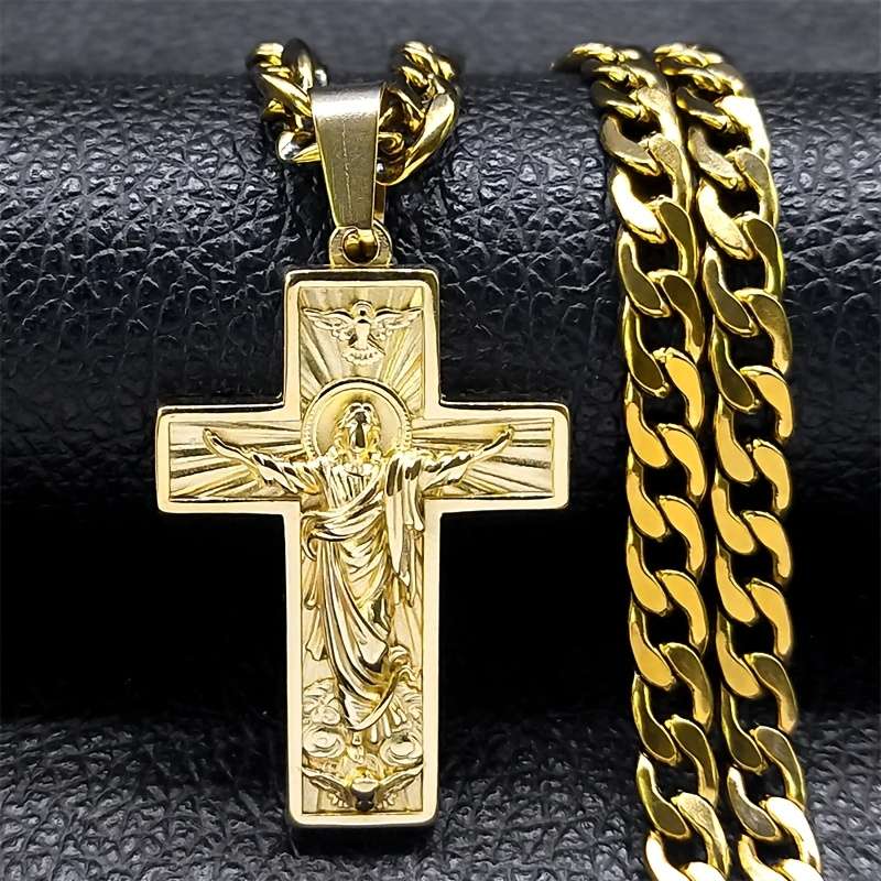 1 Piece Golden Jesus Theme Pendant