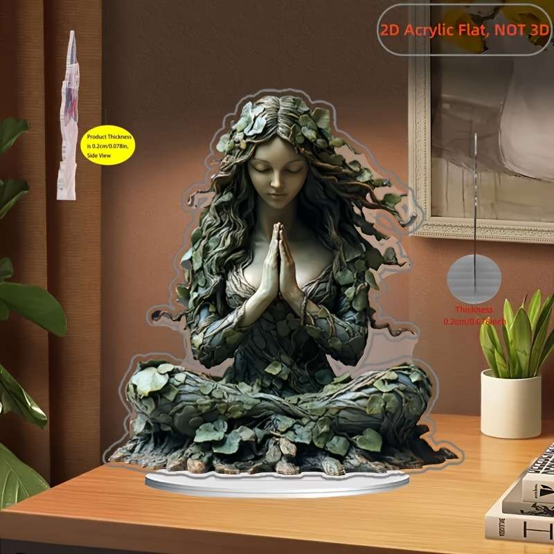 1pc 2D Flat   Boho Style  Acrylic Goddess Figurine Multipurpose Tabletop Bohemian Life Goddess