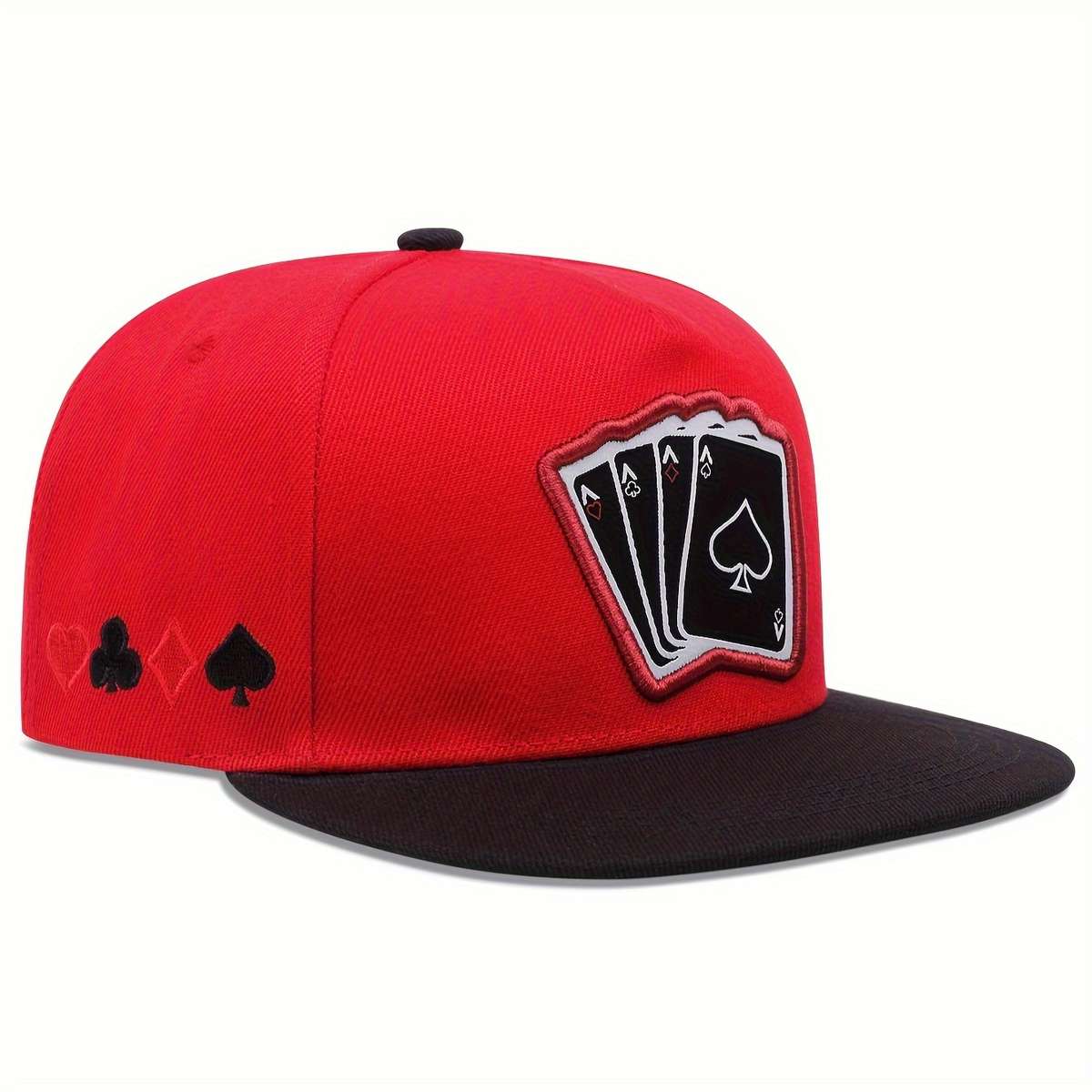 Fashion Snapback Hat With Playing Card Design Breathable Mesh Sun Protection Lightweight Fo