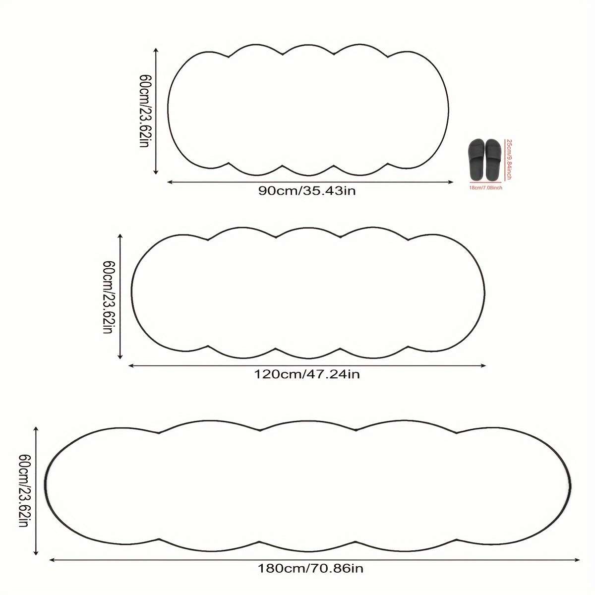 1Pc 23.6x35.4inch 60x90cm Floor Mat