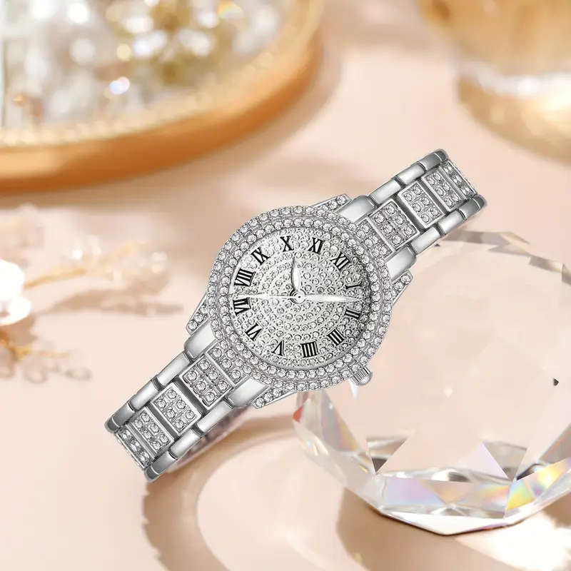 Luxury Silver Rhinestone Women's Quartz Watch