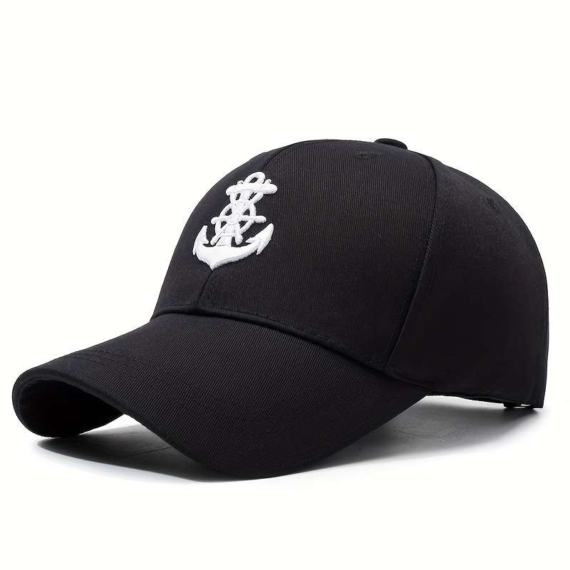 1pc Adjustable Lightweight Baseball Cap for Sun Protection Featuring a 3D Anchor Embroidery Suita