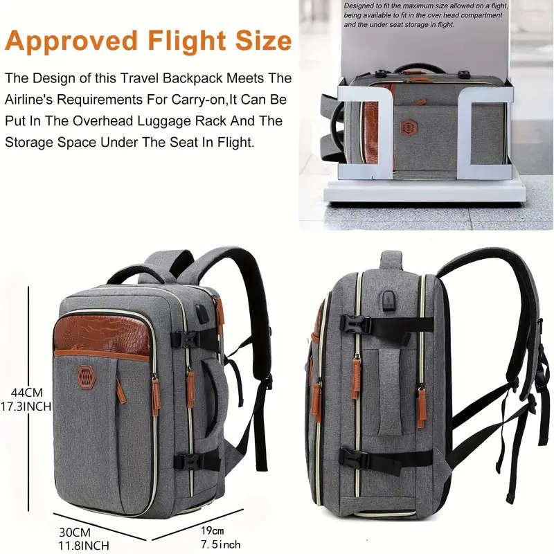 1pc A Travel Backpack For Men An Airline-approved Shoe Compartment Backpack