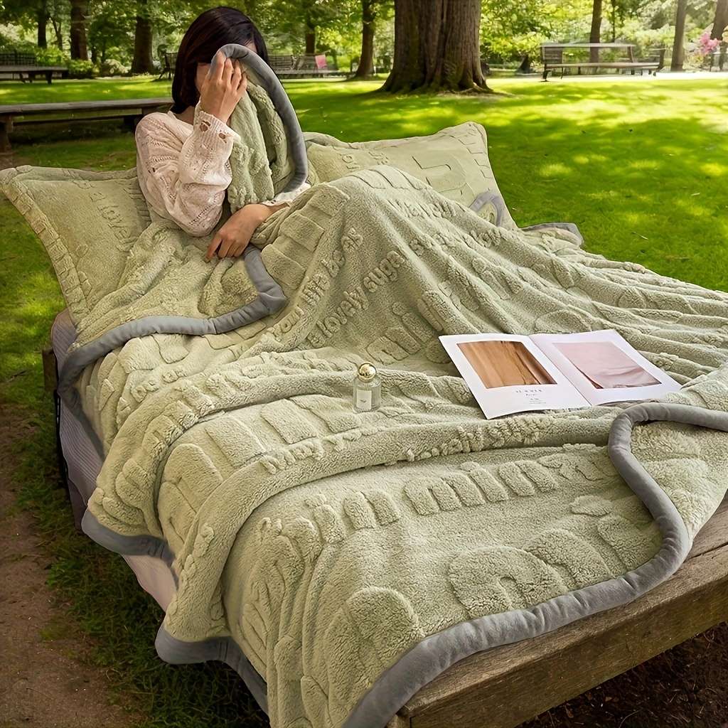 1ps Blanket Color Green White Edge size 180x200cm