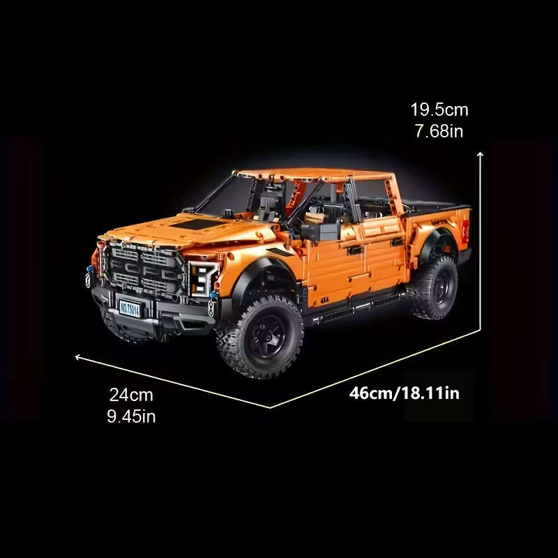 1480 Piece DIY Truck Building Blocks Set with Off-Road Vehicle Model, Rugged Tires & Opening Hood