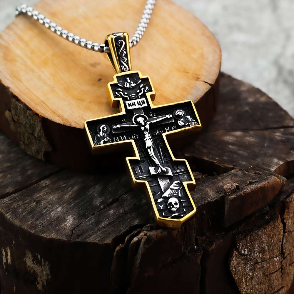 1 Piece Golden And Silvery Jesus Theme Pendant