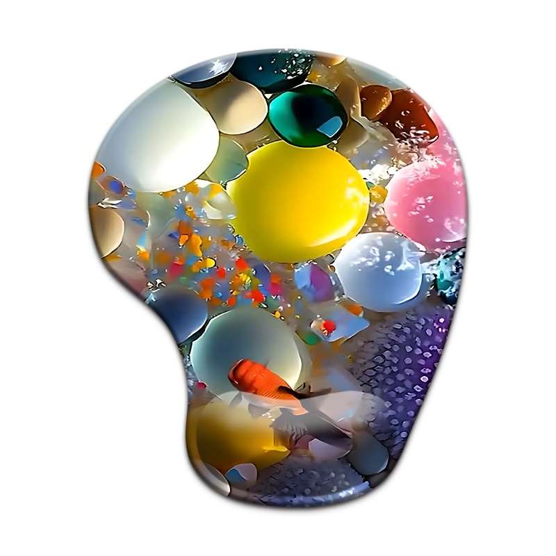 1pc Ergonomic Mouse Pad with Wrist Support Cute Floral Design Non-Slip Base with Beaut