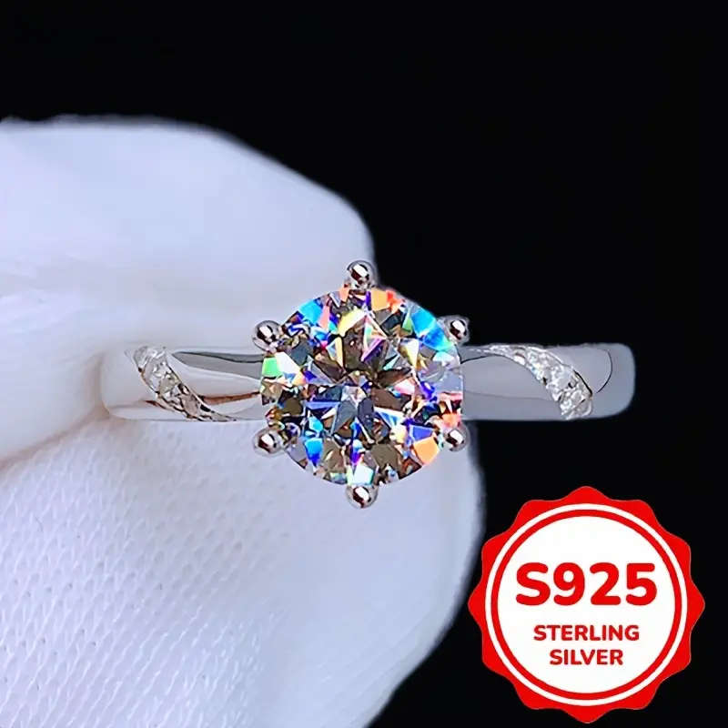 925 Sterling Silver Elegant Luxury Open Ring
