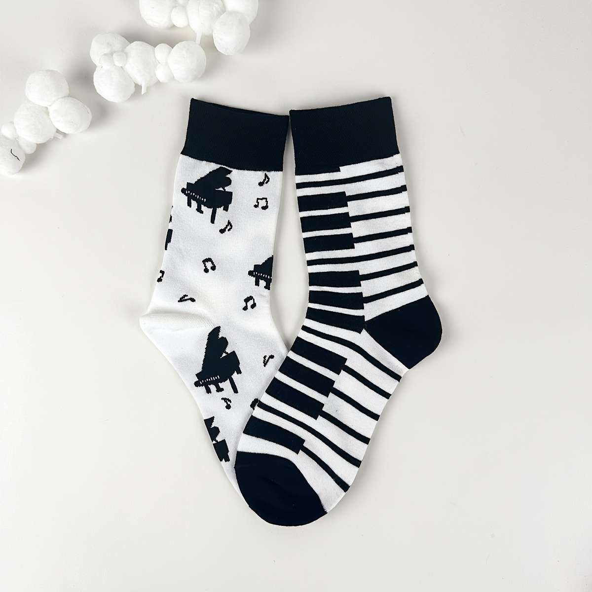 1 Pair Grand Piano Notes  One Size Socks