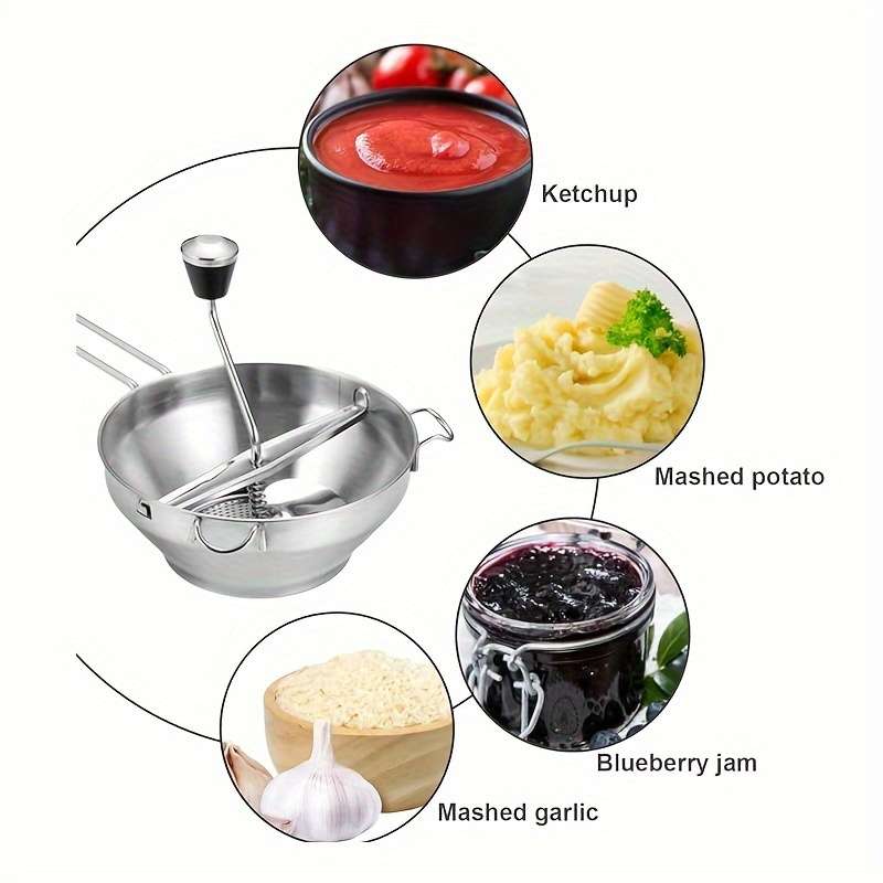 Stainless Steel Jam Grinder Mashed Potatoes Grinder Food Vegetable Blender Potato Masher Vegeta