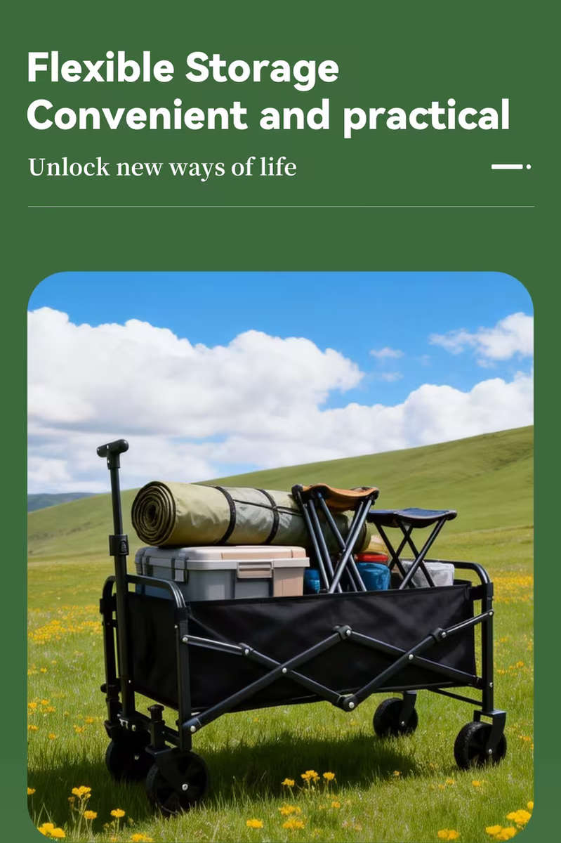 Folding Wagon Stainless Steel Trolley