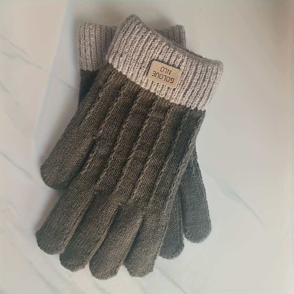 1 Pair Dark Gray Warm Gloves