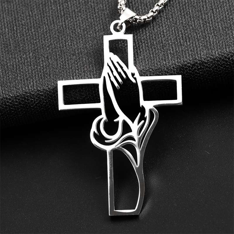 1 Piece Steel Color Jesus Theme Pendant