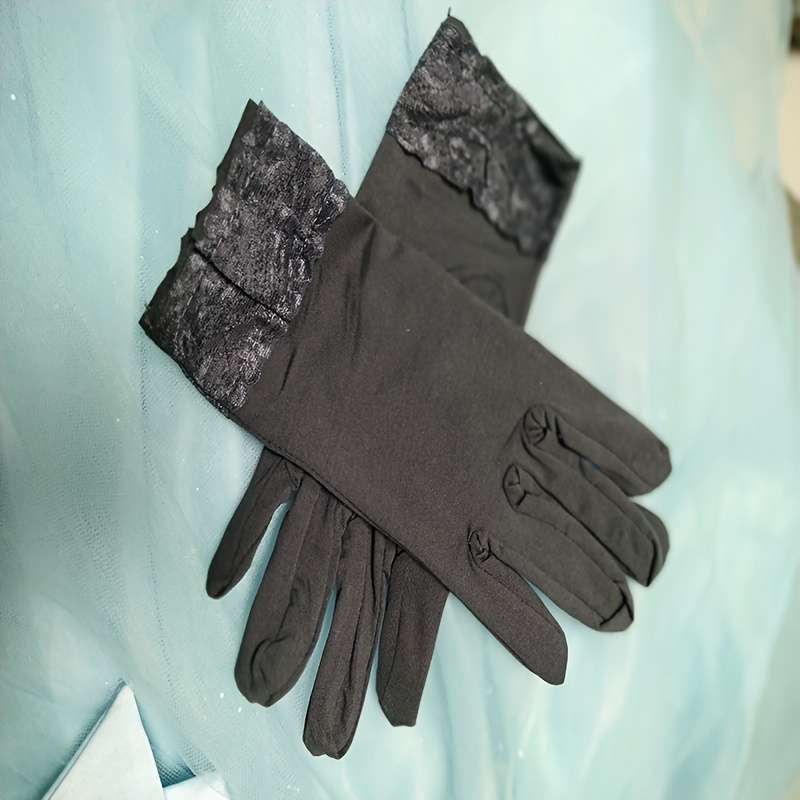 1 Pair Black Warm Gloves