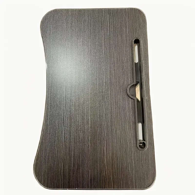 1pc Portable Folding Bed Table - Wood Fiberboard Compact Computer Desk with Sleek Black Surface & Wh