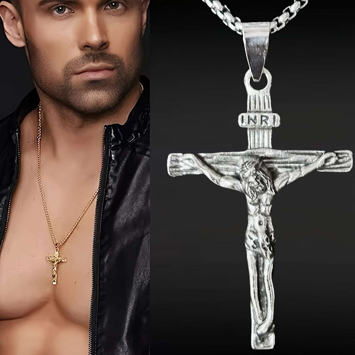 1 Piece Silvery Jesus Theme Pendant