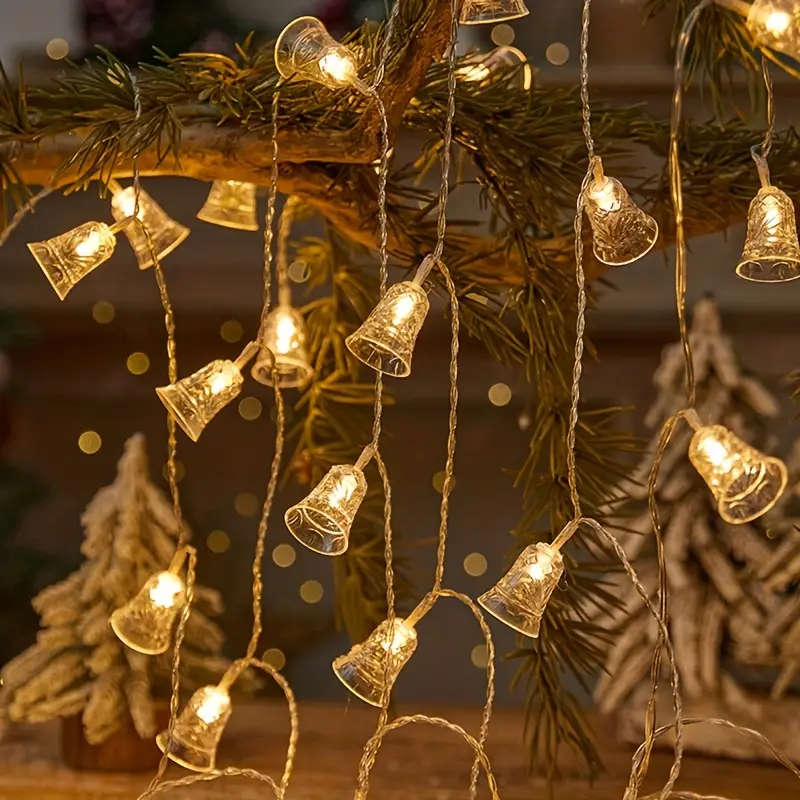 A String Of 10 Christmas-Patterned Bell Lights 1.5M