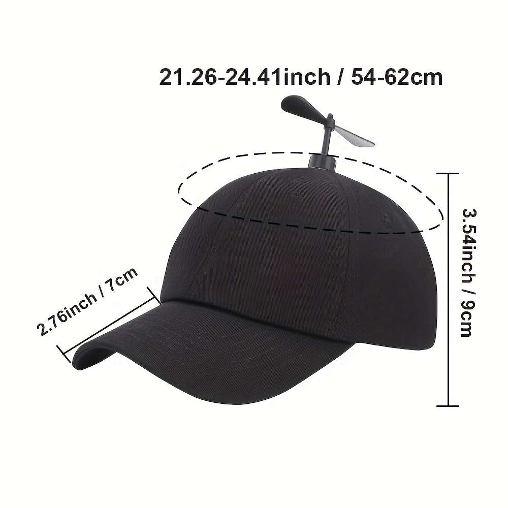 Adjustable Baseball Cap with Propeller Design Unisex Lightweight Breathable Acrylic M