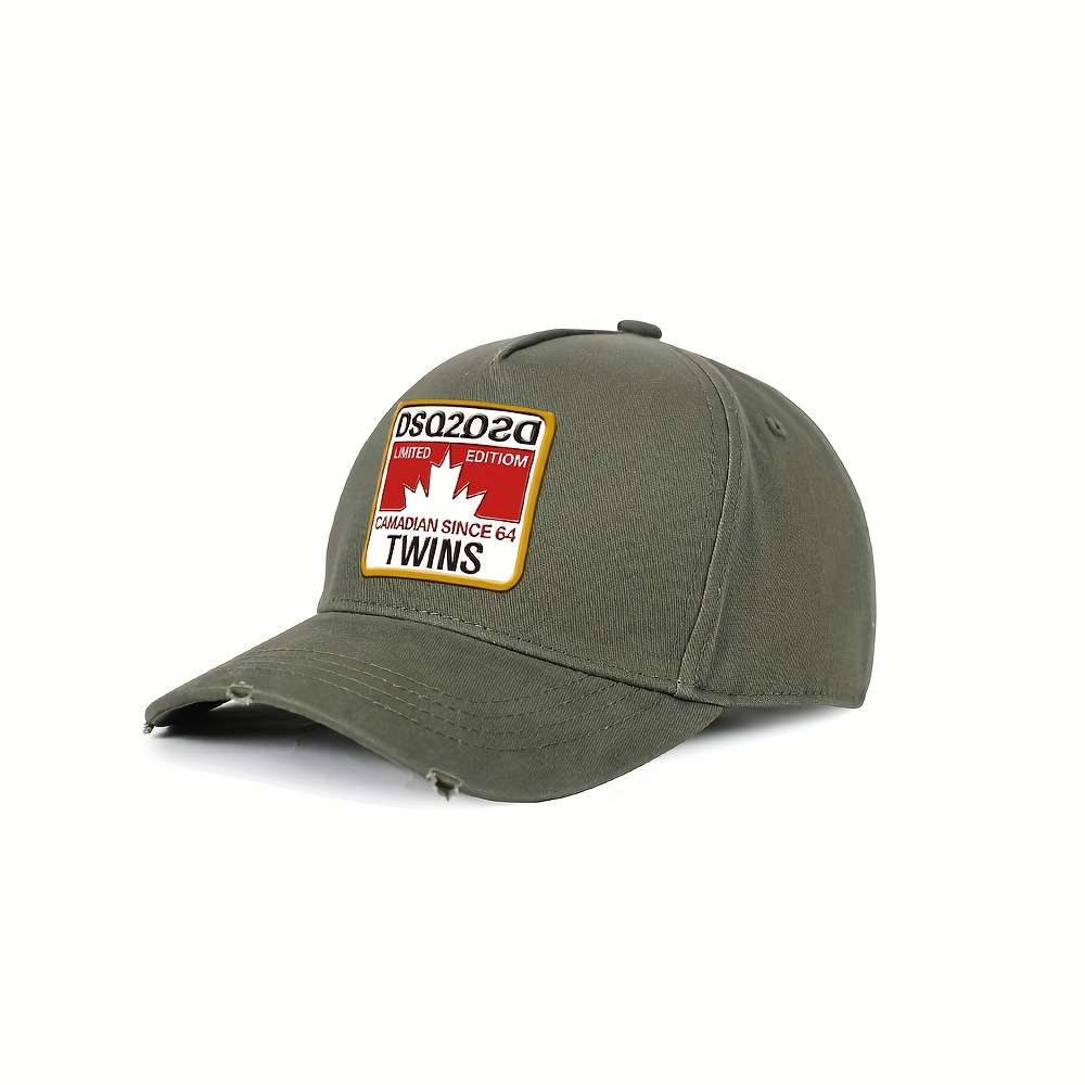 F108 Limited Edition Distressed Cotton Baseball Cap Twins Design Hand Wash Only Stretch
