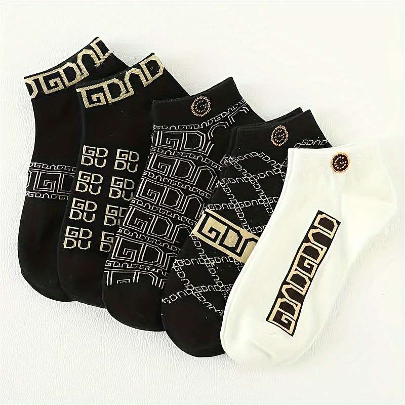 5 Pairs Of Mixed Colors One Size High Elastic Socks