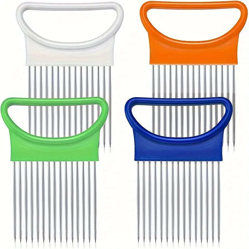 1pcs Stainless Steel Slicing Fixing Cutter Onion Insert Tenderizer Meat Tenderizer Fork Shredder Cut