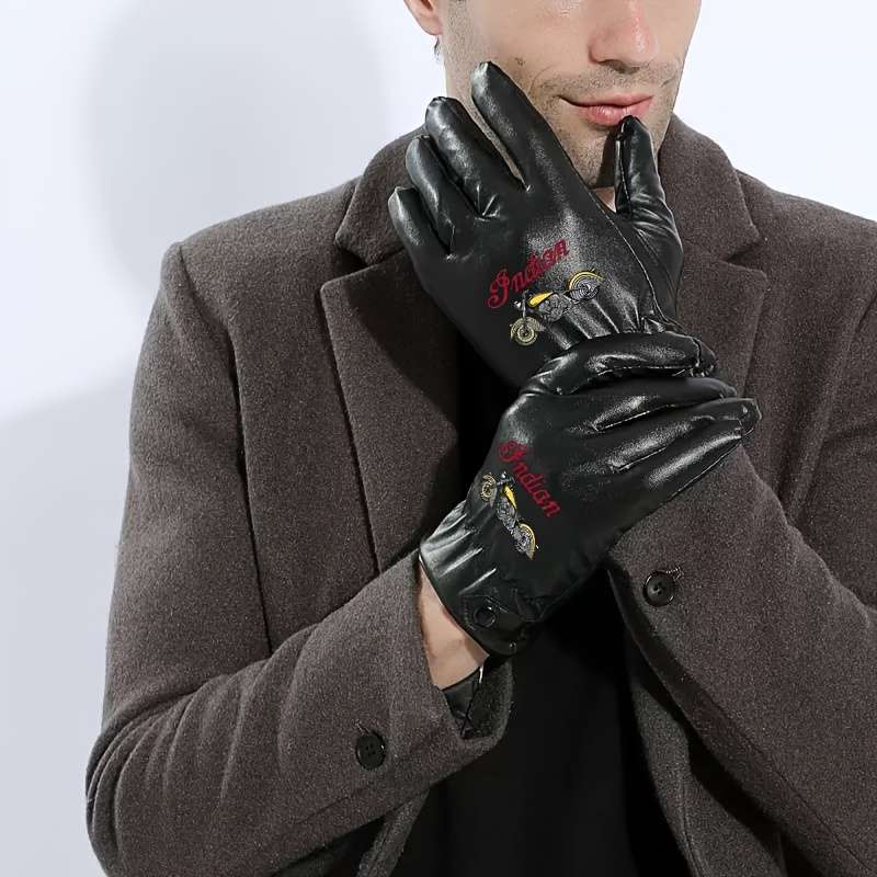 1 Pair Black Warm Gloves